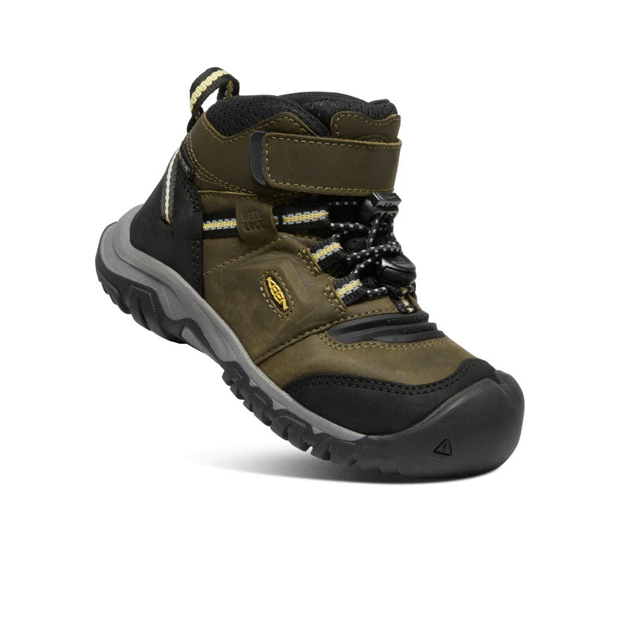 Keen Little Kids' Ridge Flex Waterproof Boot | Dark Olive/Dusky Citron 3 Keen Little Kids' Ridge Flex Waterproof Boot | Dark Olive/Dusky Citron - Image 3
