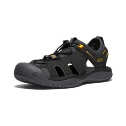 Keen Men's SOLR Sandal | Black/Gold -Shoe Boutique Shop 4f9d4fef36224e34361722a76993fa5fa49aa10e