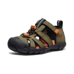 Keen Little Kids' Seacamp II CNX | Dark Olive/Gold Flame -Shoe Boutique Shop 75a3a51bc9df3d1ca850c3905137a2a7d6ec7db3