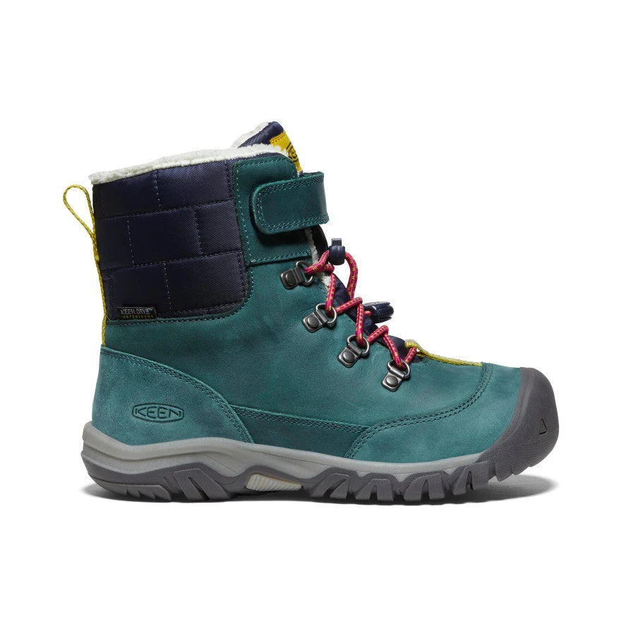 Keen Big Kids' Kanibou Waterproof Winter Boot | Deep Lagoon/Jazzy 1 Keen Big Kids' Kanibou Waterproof Winter Boot | Deep Lagoon/Jazzy