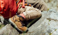 Keen Little Kids' Ridge Flex Waterproof Boot | Bison/Red Carpet -Shoe Boutique Shop RidgeFlexPDPLifestyle1Kids 2