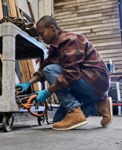 Keen Women's San Jose 6" Waterproof Boot (Aluminum Toe) | Almond/Gum -Shoe Boutique Shop SDD 496 PDP SanJose 1026369 Left Image