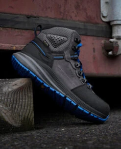 Keen Men's Red Hook Waterproof Boot (Carbon-Fiber Toe) | Steel Grey/Bright Cobalt -Shoe Boutique Shop SDD 604 RedHook 1024577 Left Image
