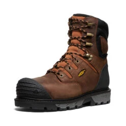 Keen Men's Camden 8" Insulated Waterproof Boot (Carbon-Fiber Toe) | Leather Brown/Black -Shoe Boutique Shop acd2d0424c394b1f384a693ca77cb36cb66415e0