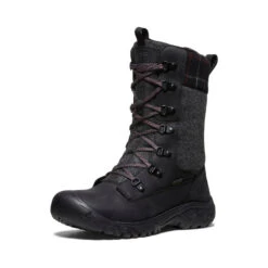 Keen Women's Greta Tall Waterproof Boot | Black/Black Plaid -Shoe Boutique Shop bdf1f155a90e4a01c59bd4335d6b406c26f388c9