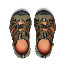 Keen Little Kids' Seacamp II CNX | Dark Olive/Gold Flame -Shoe Boutique Shop ceea870f71a53073a714c8b948c5a685eb4c59ce