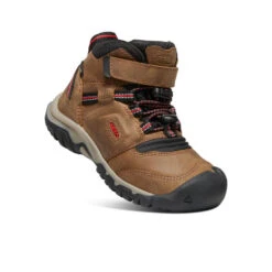 Keen Little Kids' Ridge Flex Waterproof Boot | Bison/Red Carpet -Shoe Boutique Shop de3ec95ae7be4b6b35a36910a5512e66f4f42e2b
